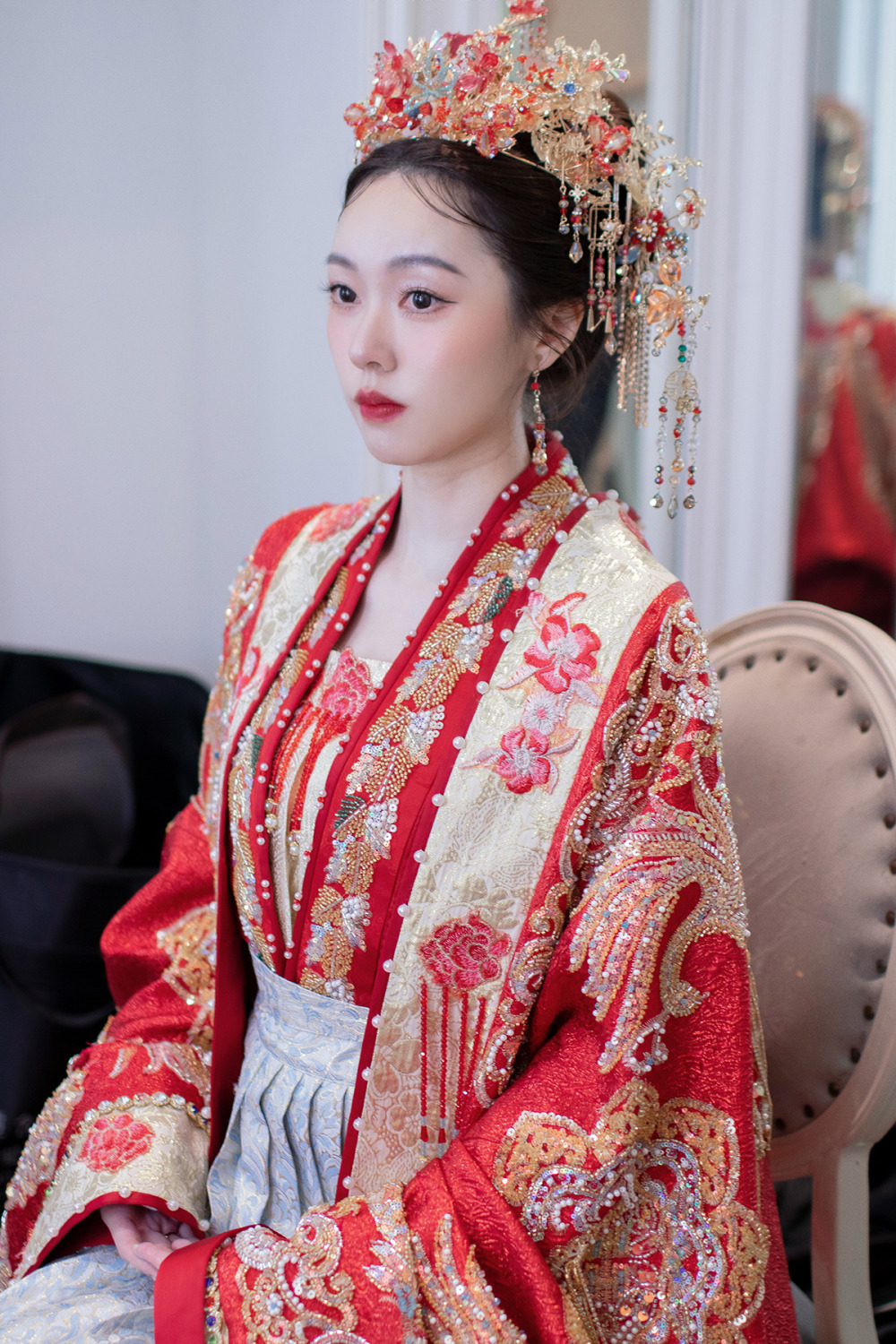 證婚新娘造型,台北新秘,經典漢服古裝新娘造型,新娘秘書,千金感新娘妝感,青青食尚花園飯店新娘造型,新娘古裝婚禮造型搭配