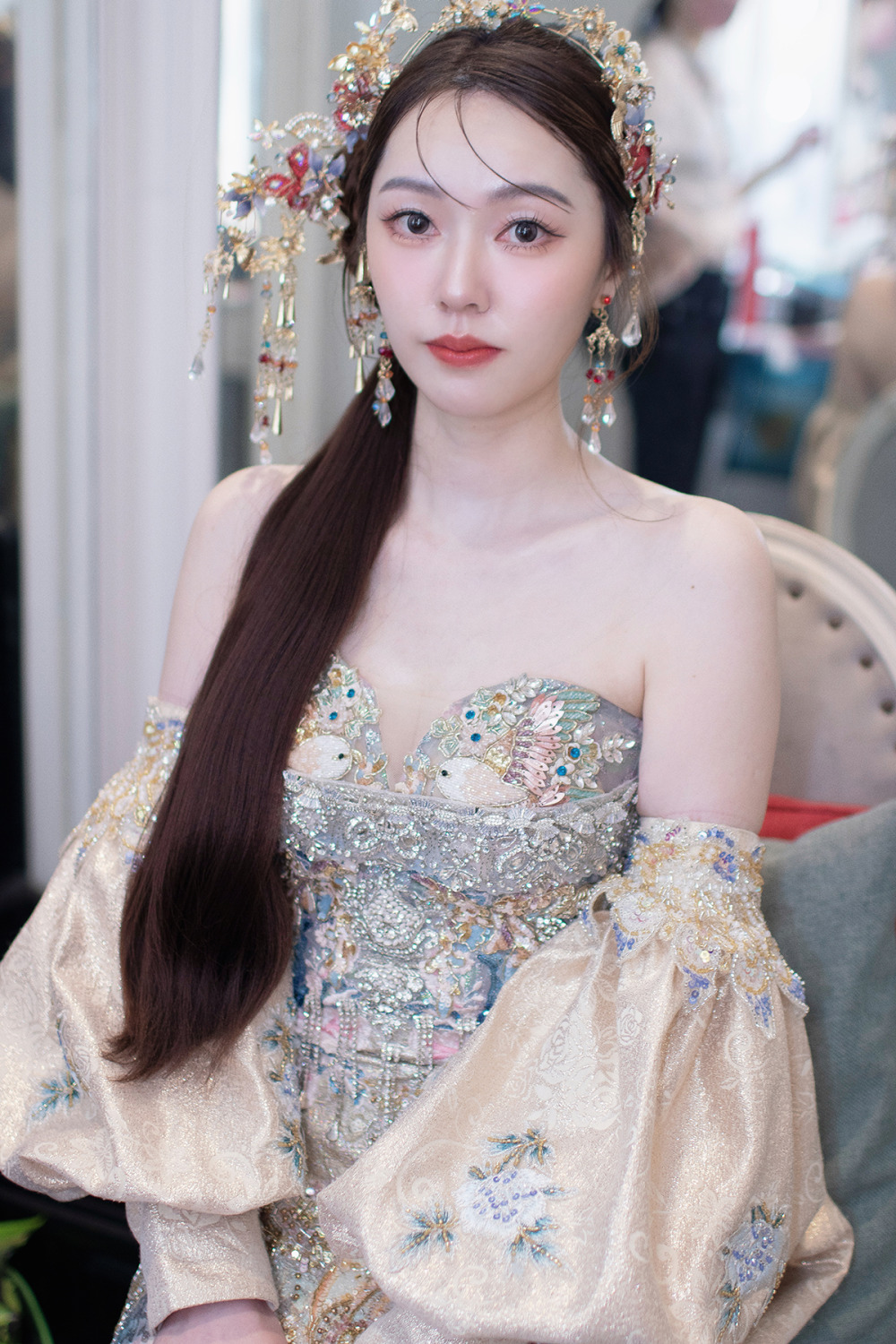 證婚新娘造型,台北新秘,經典漢服古裝新娘造型,新娘秘書,千金感新娘妝感,青青食尚花園飯店新娘造型,新娘古裝婚禮造型搭配