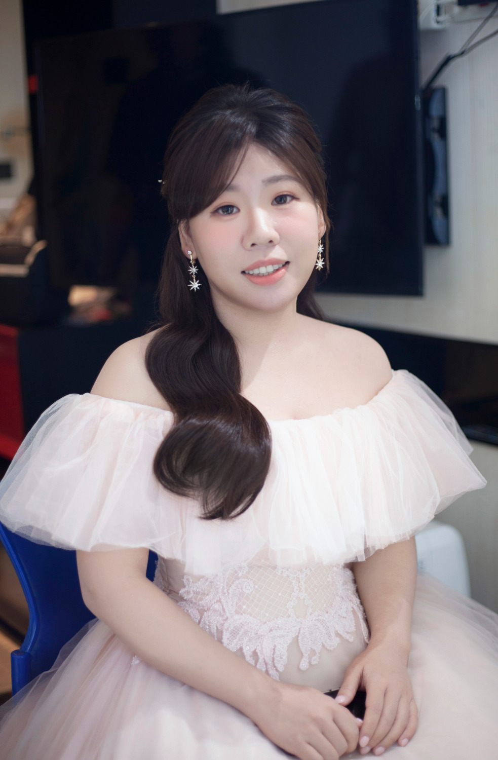 溫馨家宴新娘造型,氣質典雅公主頭新娘髮型,韓系自然甜美精緻妝感,完美C型瀏海