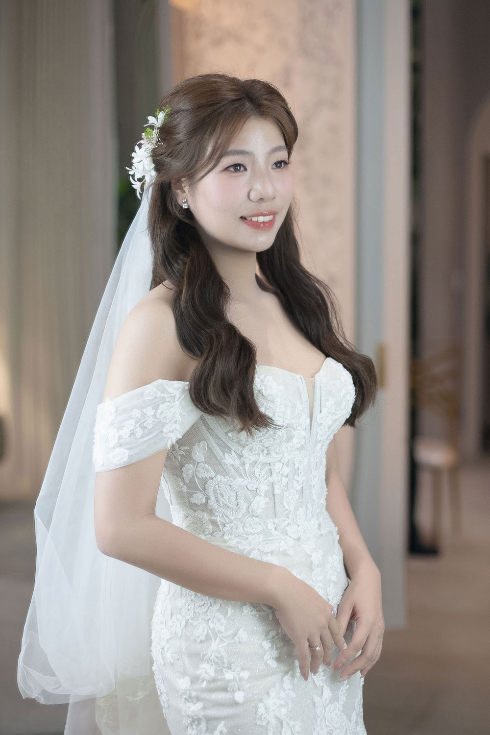 戶外證婚儀式花藝放髮造型,迎娶新娘白紗放髮造型,愛瑞思新娘秘書造型團隊,台北新秘ariesy