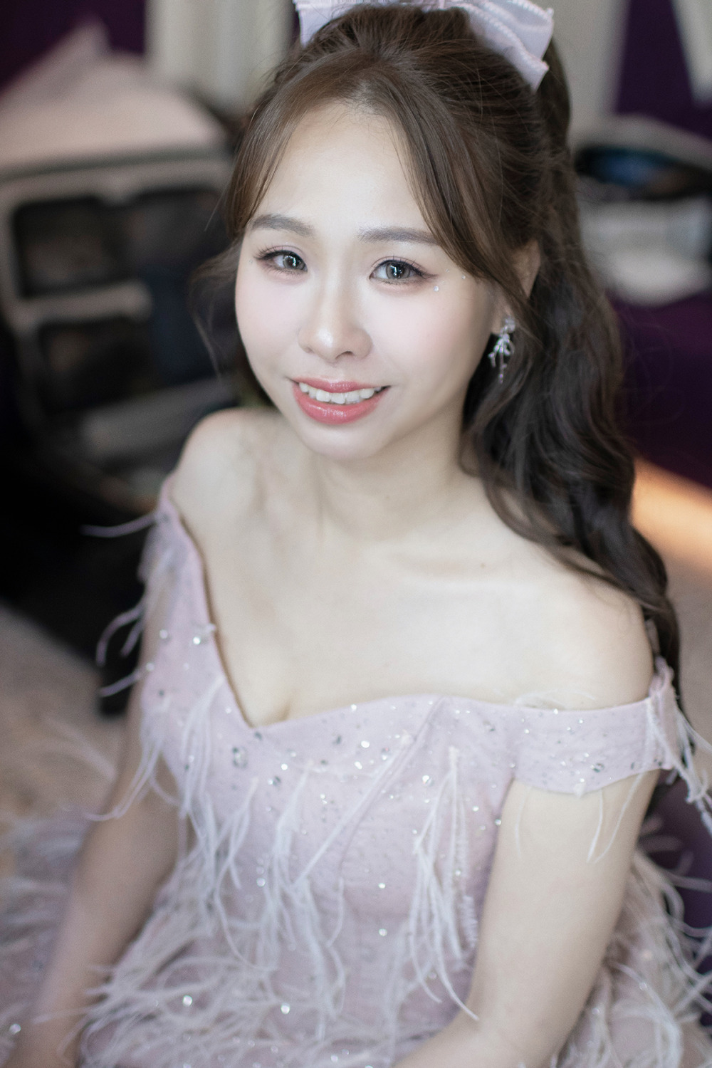 日系編髮造型,台北新秘,韓系白紗造型,新娘秘書,清透新娘妝感,編髮花藝造型