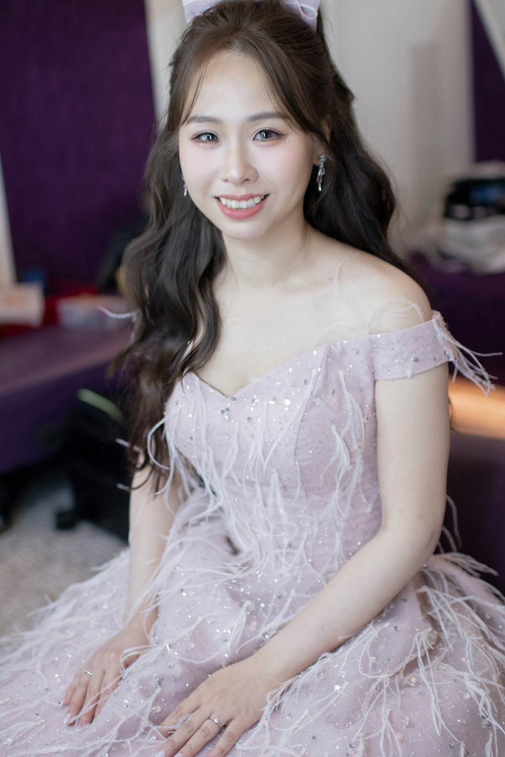 日系編髮造型,台北新秘,韓系白紗造型,新娘秘書,清透新娘妝感,編髮花藝造型