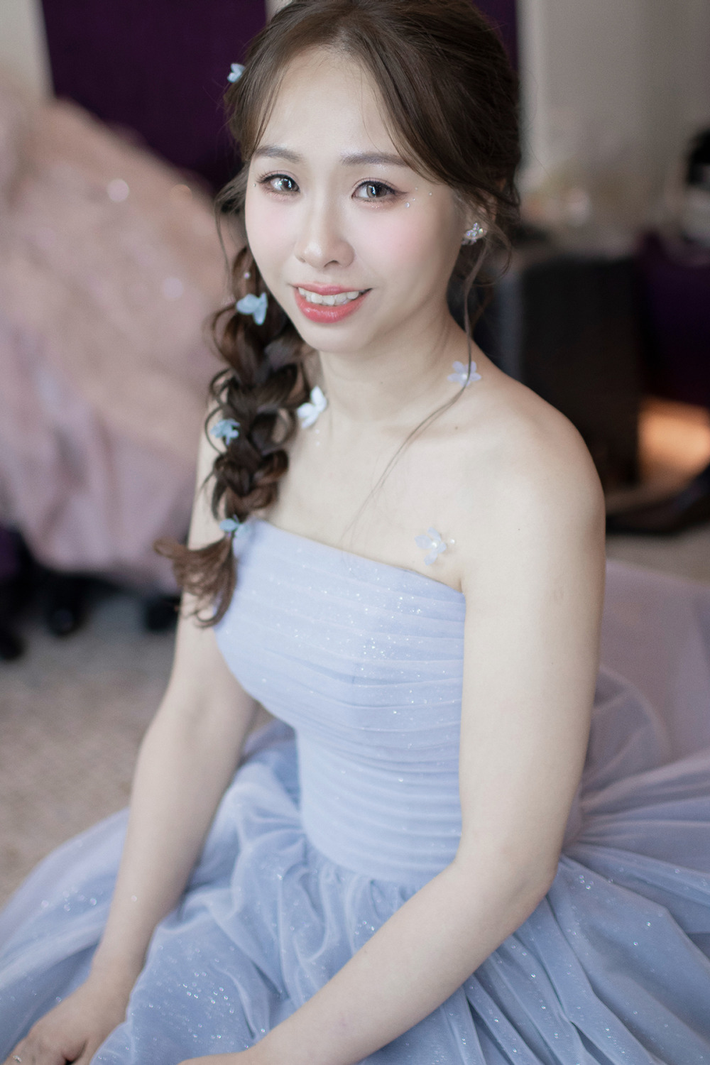 新娘秘書|經典韓系白紗造型/日系編髮花藝點綴造型~庭 日系編髮造型,台北新秘,韓系白紗造型,新娘秘書,清透新娘妝感,編髮花藝造型