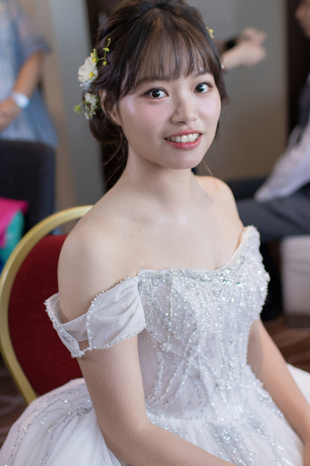 新娘證婚花藝造型,台北茹曦酒店新娘,新秘,日系編髮花藝新娘造型,新娘秘書,韓系自然清透新娘妝感
