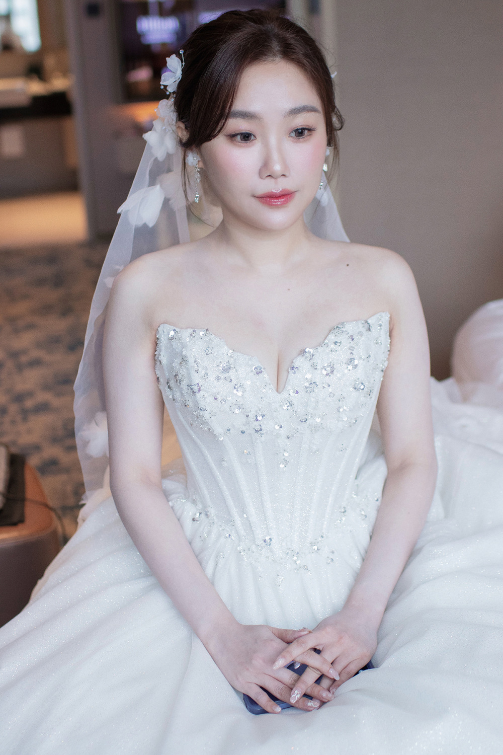 新秘,千金感新娘妝容,高馬尾公主頭甜美造型,經典白紗造型,新娘秘書,骨相立體妝感