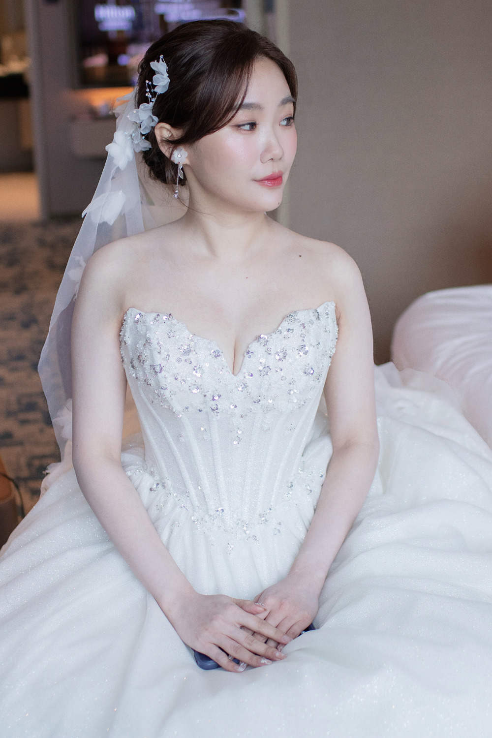 新秘,千金感新娘妝容,高馬尾公主頭甜美造型,經典白紗造型,新娘秘書,骨相立體妝感