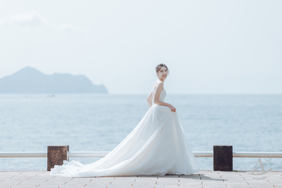個人寫真,韓風緞面白紗,輕婚紗,韓系歐根紗珠光白紗,婚紗個人寫真,Ariesy愛瑞思婚紗,婚攝大嘴