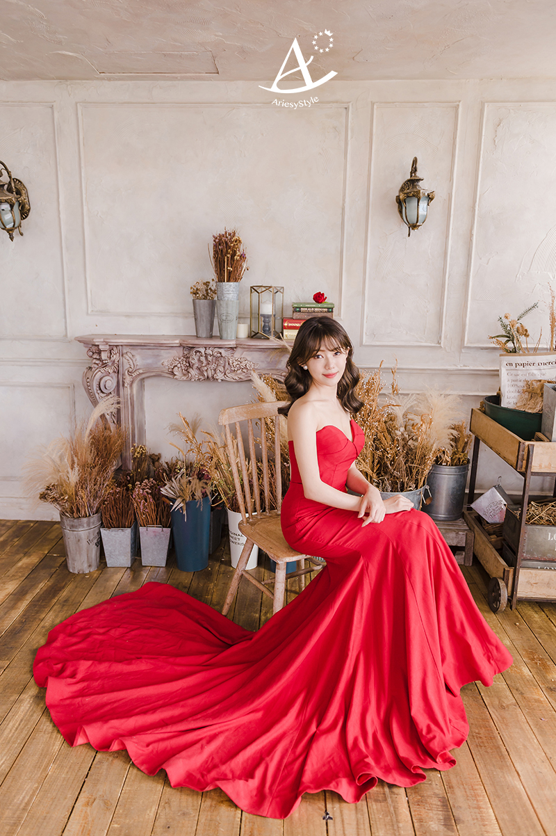 禮服出租,愛瑞思婚紗,ARIESY婚紗,紅色禮服,婚紗包套,宴客服