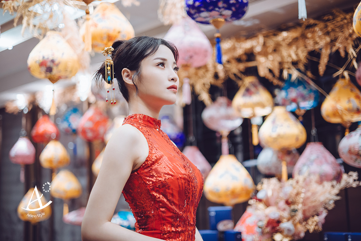 南港萬怡飯店,中式禮服,旗袍禮服,中式新娘造型,Ariesy婚紗新秘,大嘴婚攝