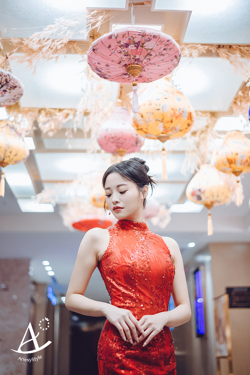 南港萬怡飯店,中式禮服,旗袍禮服,中式新娘造型,Ariesy婚紗新秘,大嘴婚攝