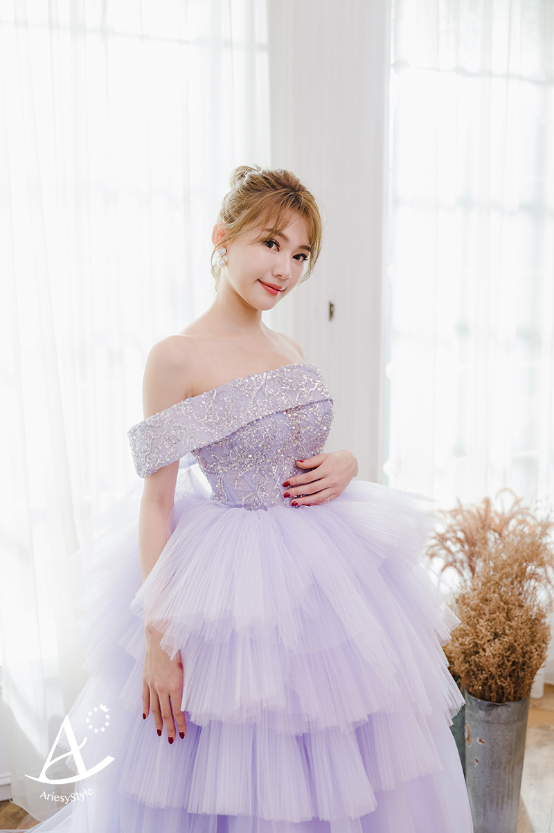台北婚紗租借推薦,婚紗禮服出租,紫色婚紗禮服,敬酒禮服推薦,送客禮服推薦,ARIESY愛瑞思