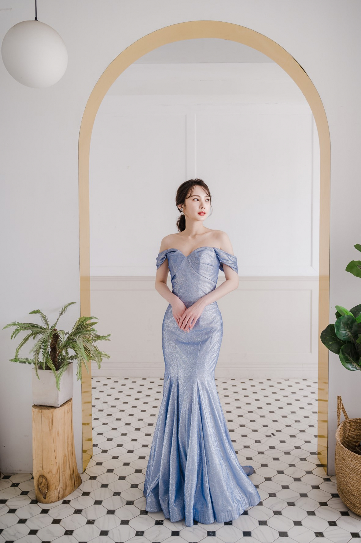 台北婚紗禮服工作室,ARIESY愛瑞思婚紗,藍色魚尾禮服,尾牙晚會禮服,台北婚紗出租