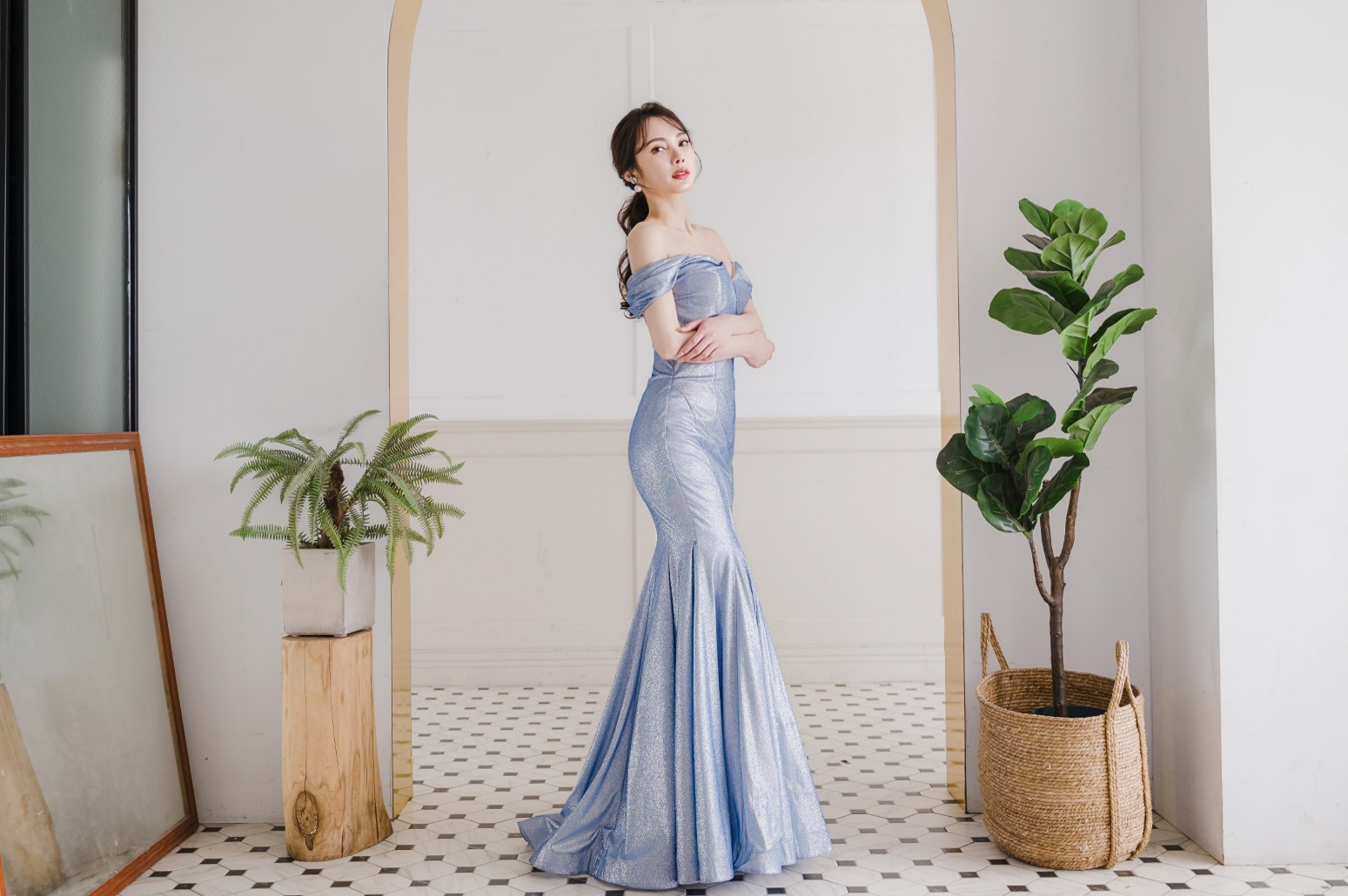 台北婚紗禮服工作室,ARIESY愛瑞思婚紗,藍色魚尾禮服,尾牙晚會禮服,台北婚紗出租