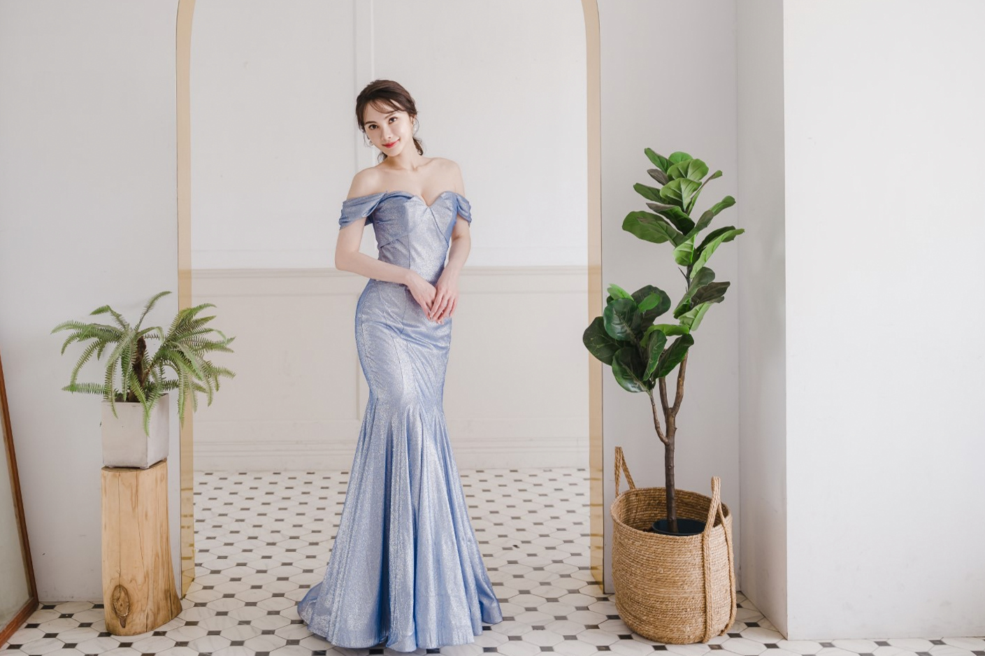台北婚紗禮服工作室,ARIESY愛瑞思婚紗,藍色魚尾禮服,尾牙晚會禮服,台北婚紗出租