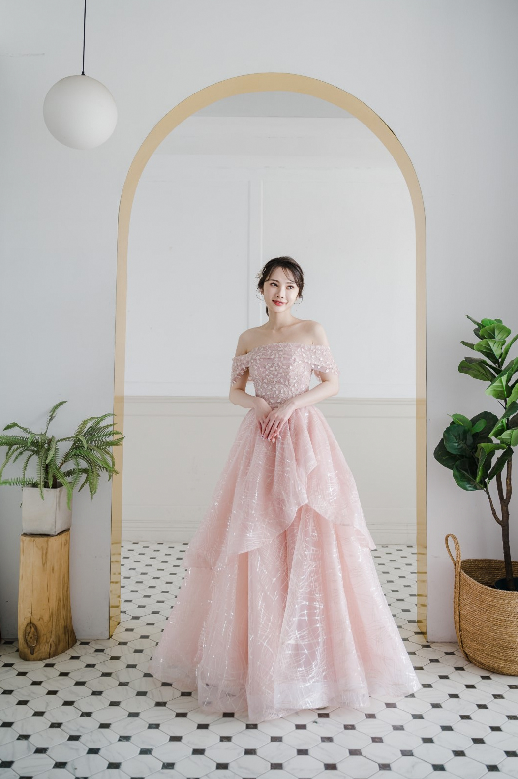 台北婚紗禮服工作室,ariesy愛瑞思婚紗,粉色甜美禮服,尾牙宴會禮服