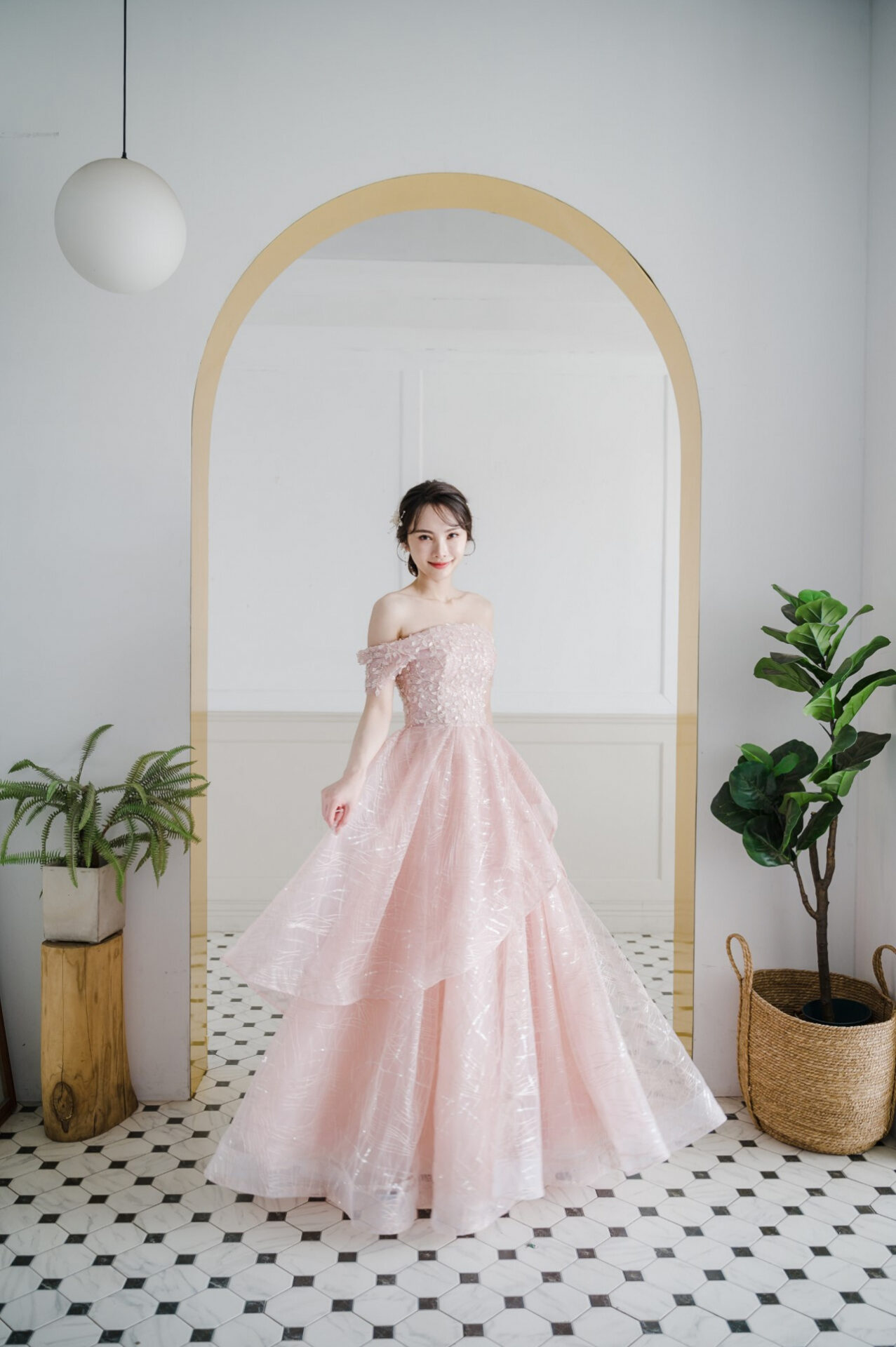台北婚紗禮服工作室,ariesy愛瑞思婚紗,粉色甜美禮服,尾牙宴會禮服