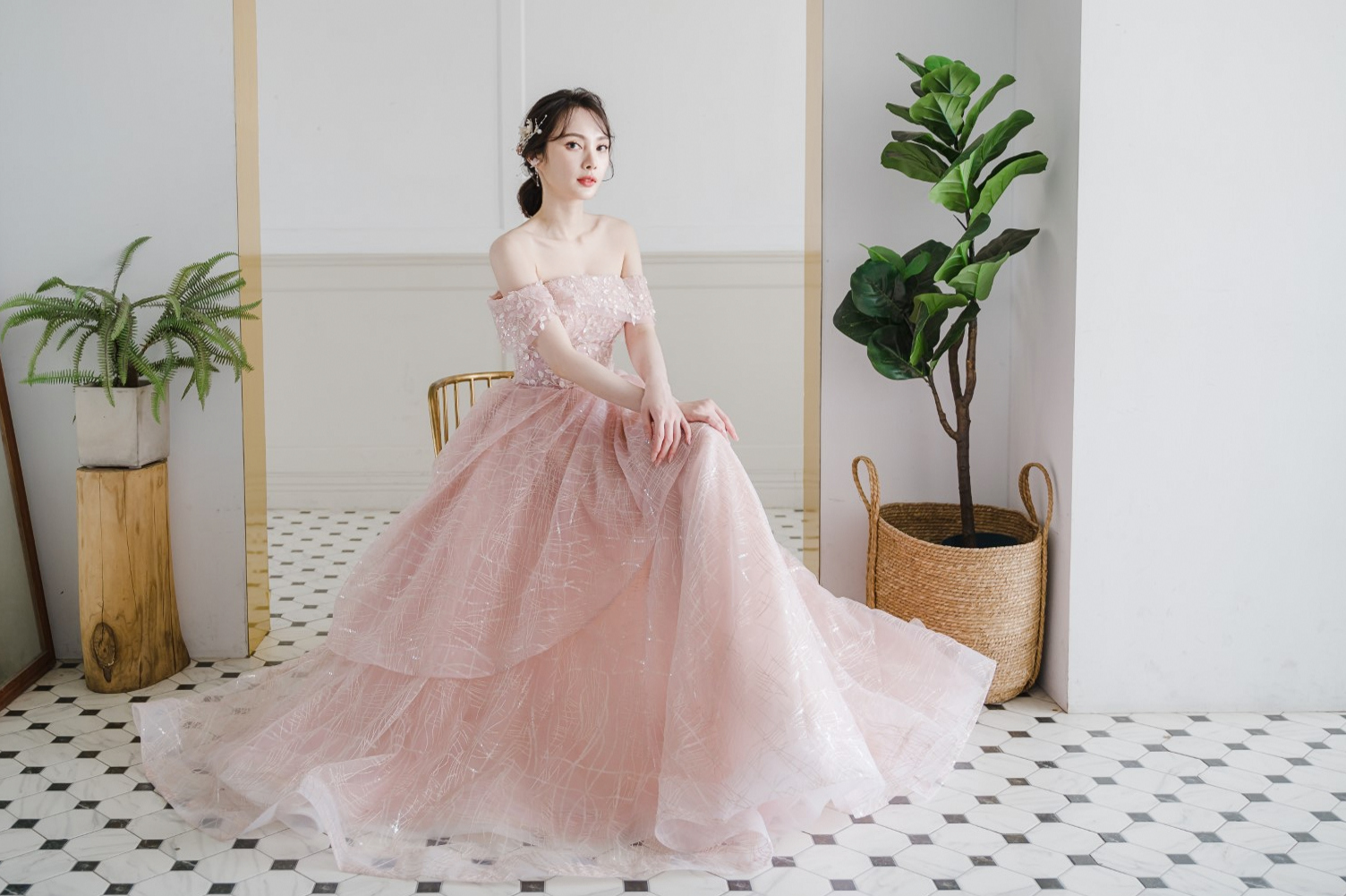 台北婚紗禮服工作室,ariesy愛瑞思婚紗,粉色甜美禮服,尾牙宴會禮服