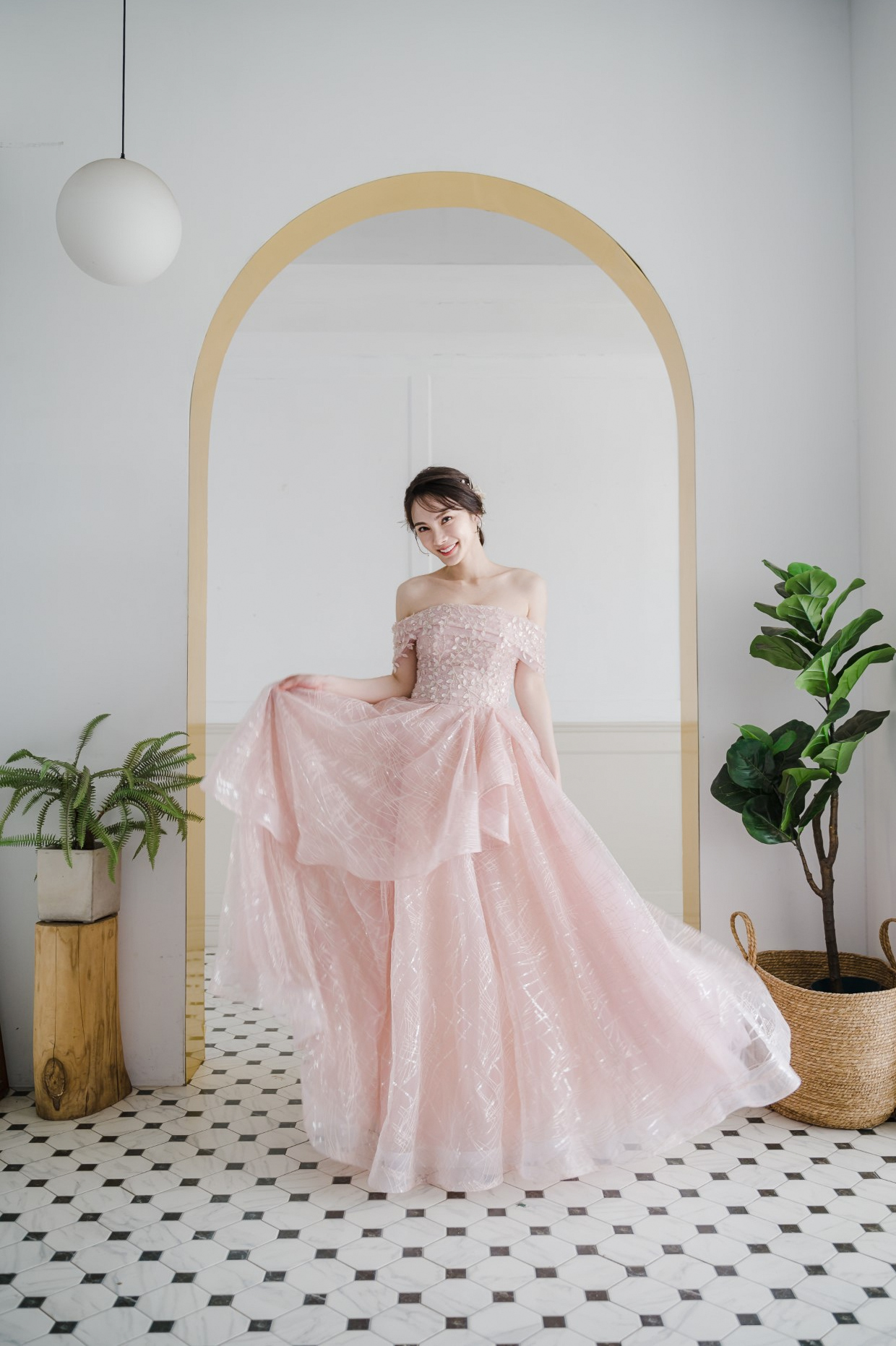 台北婚紗禮服工作室,ariesy愛瑞思婚紗,粉色甜美禮服,尾牙宴會禮服